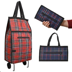 Carrinho de Compras Dobravel Bolsa Multiuso com Rodinhas Alca de Mao Sacola Ecologica Ideal para Fei