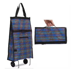 Carrinho de Compras Dobravel Bolsa Multiuso com Rodinhas Alca de Mao Sacola Ecologica Ideal para Fei - 5