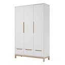 Ver imagem 5 de Jogo de Quarto para Bebê com Berço + Cômoda + Roupeiro Cozy Branco com Carvalho - Quater