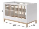 Ver imagem 7 de Jogo de Quarto para Bebê com Berço + Cômoda + Roupeiro Cozy Branco com Carvalho - Quater