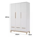 Ver mais imagens de Jogo de Quarto para Bebê com Berço + Cômoda + Roupeiro Cozy Branco com Carvalho - Quater