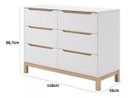 Ver mais imagens de Jogo de Quarto para Bebê com Berço + Cômoda + Roupeiro Cozy Branco com Carvalho - Quater