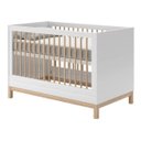 Ver imagem 3 de Jogo de Quarto para Bebê com Berço + Cômoda + Roupeiro Cozy Branco com Carvalho - Quater
