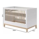 Ver imagem 6 de Jogo de Quarto para Bebê com Berço + Cômoda + Roupeiro Cozy Branco com Carvalho - Quater
