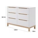 Ver imagem 7 de Jogo de Quarto para Bebê com Berço + Cômoda + Roupeiro Cozy Branco com Carvalho - Quater