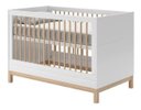 Ver imagem 4 de Jogo de Quarto para Bebê com Berço + Cômoda + Roupeiro Cozy Branco com Carvalho - Quater