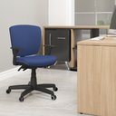 Ver imagem 2 de Kit 04 Cadeiras de Escritório Executiva Office Giratória Preto Baixa Flexi P03 Vinil Azul - Lyam Lya