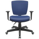 Ver imagem 5 de Kit 04 Cadeiras de Escritório Executiva Office Giratória Preto Baixa Flexi P03 Vinil Azul - Lyam Lya