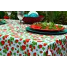 Toalha de Mesa Retangular 4 Lugares Branca Morangos - 1,30 - 1,50 - 1