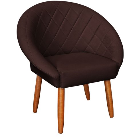 Poltrona Corino Ibiza para Recepção Sala de Espera Decorativa - Moblan Decor:marrom