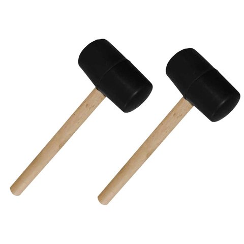 Martelo Borracha Marreta Kit 2 Uni Madeira Assentamento Piso Chao Cemarica Montagem Reparo Manutença