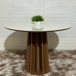 Mesa de Jantar Redonda 4 Lugares 105x105cm 100% Mdf Tm71 Dalla Costa