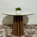 Ver imagem 1 de Mesa de Jantar Redonda 4 Lugares 105x105cm 100% Mdf Tm71 Dalla Costa