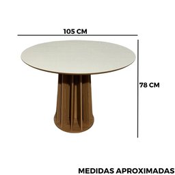 Mesa de Jantar Redonda 4 Lugares 105x105cm 100% Mdf Tm71 Dalla Costa - 5