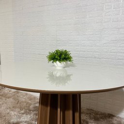 Mesa de Jantar Redonda 4 Lugares 105x105cm 100% Mdf Tm71 Dalla Costa - 4