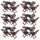 Ver imagem 1 de Kit 6 Jogos de Mesa com 4 Cadeiras de Madeira Dobrável 120x70 Ideal para Bar e Restaurante - Imbuia