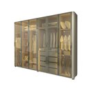Ver imagem 2 de Guarda-Roupa Casal Lúmine 6 Portas 4 Gavetas com Vidro e LED 100% MDF Off White - Pnr Móveis