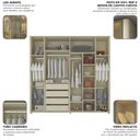 Ver imagem 5 de Guarda-Roupa Casal Lúmine 6 Portas 4 Gavetas com Vidro e LED 100% MDF Off White - Pnr Móveis