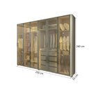 Ver imagem 4 de Guarda-Roupa Casal Lúmine 6 Portas 4 Gavetas com Vidro e LED 100% MDF Off White - Pnr Móveis