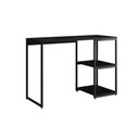 Ver imagem 2 de Mesa Escritório Berlim Industrial com Prateleira Ferro Preto Tampo 110x46 Preto