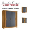 Ver imagem 3 de Guarda Roupa Casal Valença e Cômoda Georgia Freijó Cinza – Moval