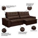 Ver imagem 5 de Sofá Retrátil Reclinável 3 Lugares 250cm Moritz F05 Veludo Marrom - Mpozenato