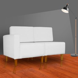 Poltrona Decorativa Alice Lado Direito Pés Trapézio Suede Branco - DS Estofados - 4