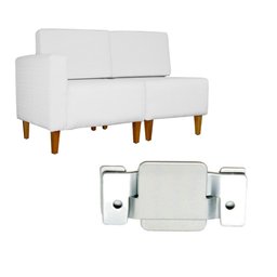 Poltrona Decorativa Alice Lado Direito Pés Trapézio Suede Branco - DS Estofados - 5
