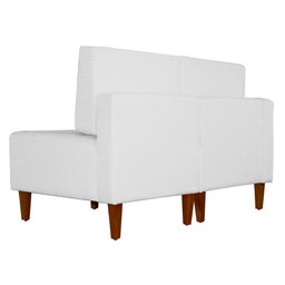 Poltrona Decorativa Alice Lado Direito Pés Trapézio Suede Branco - DS Estofados - 3