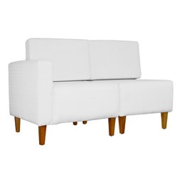Poltrona Decorativa Alice Lado Direito Pés Trapézio Suede Branco - DS Estofados - 2