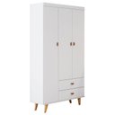 Ver imagem 1 de Guarda Roupa Infantil Retrô Duda 3 Portas Branco Acetinado Bétula - Carolina