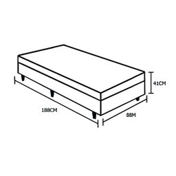 Base Box Baú Solteiro Corino Bege com Pistao a Gás 41x88x188cm - 4