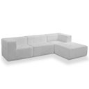 Ver imagem 1 de Sofá 4 Lugares para Sala Living Modular com Puff 264cm Lancaster F04 Bouclê Branco - Lyam Decor