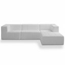 Ver imagem 3 de Sofá 4 Lugares para Sala Living Modular com Puff 264cm Lancaster F04 Bouclê Branco - Lyam Decor