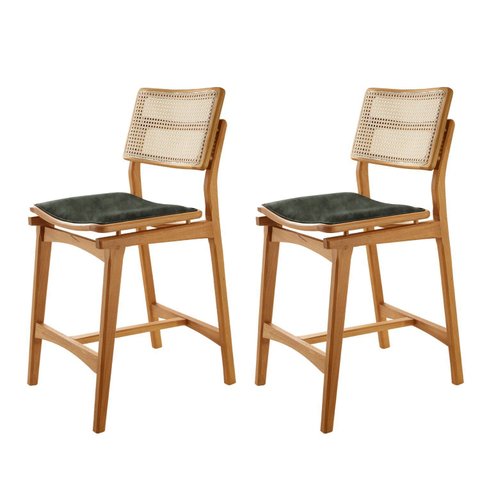 Conjunto com 2 Banquetas em Madeira Eloa Premium