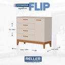 Ver imagem 5 de Berço Americano Danny com Colchão Gazin e Cômoda com Porta Flip Areia Acetinado - Reller