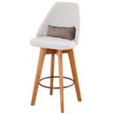Ver imagem 4 de Kit 03 Banquetas Linho Bege e Almofada Bege