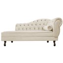 Ver imagem 2 de Divã Recamier Sofá Juliana 1,85M Lado Esquerdo Suede Bege Recepção Psicologia Luis XV Capitonê