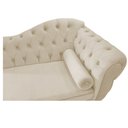 Ver imagem 4 de Divã Recamier Sofá Juliana 1,85M Lado Esquerdo Suede Bege Recepção Psicologia Luis XV Capitonê