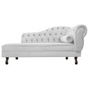 Ver imagem 2 de Recamier Sofá Juliana 185cm Lado Esquerdo Suede Branco Luis xv Capitonê Consultório Recepção Quarto