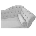 Ver imagem 4 de Recamier Sofá Juliana 185cm Lado Esquerdo Suede Branco Luis xv Capitonê Consultório Recepção Quarto