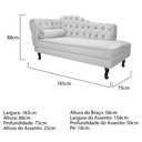 Ver imagem 3 de Divã Recamier Sofá Juliana 1,85M Lado Direito Suede Branco Psicologia Consultório Sala de Estar