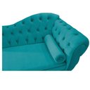 Ver imagem 4 de Sofá 2 Lugares Divã Recamier Juliana 1,85M Lado Esquerdo Suede Azul Turquesa Capitonê Sala Recepção