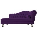 Ver imagem 2 de Divã Recamier Sofá Juliana 1,85M Lado Esquerdo Suede Roxo Luis XV Capitonê Recepção Sala de Estar