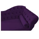 Ver imagem 4 de Divã Recamier Sofá Juliana 1,85M Lado Esquerdo Suede Roxo Luis XV Capitonê Recepção Sala de Estar
