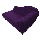 Ver imagem 5 de Divã Recamier Sofá Juliana 1,85M Lado Esquerdo Suede Roxo Luis XV Capitonê Recepção Sala de Estar