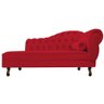 Divã Recamier Sofá Juliana 1,85M Lado Esquerdo Suede Vermelho 2 Lugares Capitonê Luxo Luis XV - 2