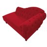 Divã Recamier Sofá Juliana 1,85M Lado Esquerdo Suede Vermelho 2 Lugares Capitonê Luxo Luis XV - 4