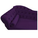 Ver imagem 4 de Divã Recamier Sofá Juliana 1,85M Lado Direito Suede Roxo Luis XV Capitonê Recepção Sala de Estar