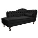 Ver imagem 1 de Divã Recamier Sofá Juliana 1,60M Lado Esquerdo Suede Preto para Recepção Sala de Estar Consultório